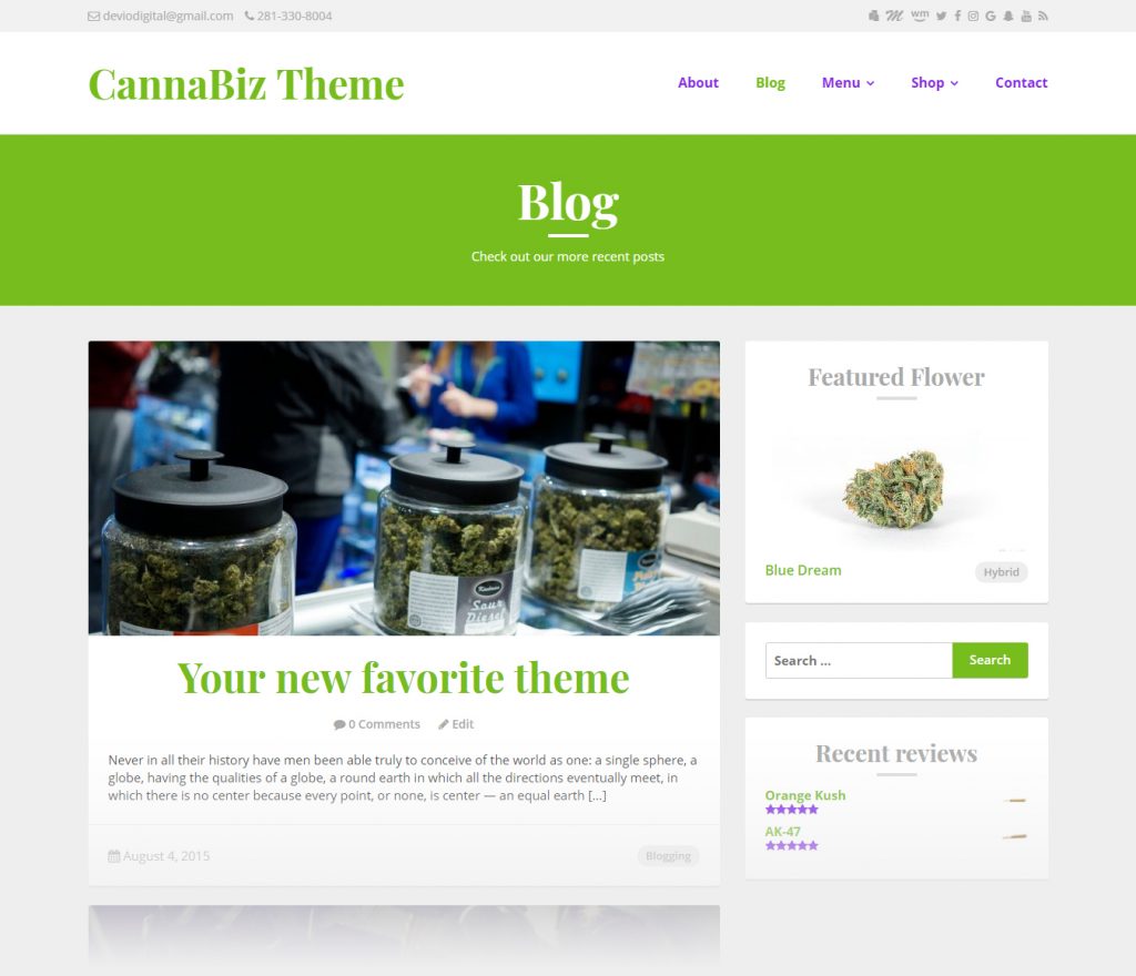 CannaBiz WordPress theme