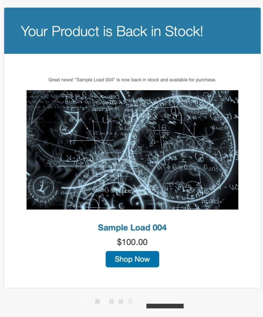 Back in Stock Notifications for WooCommerce® Email Example