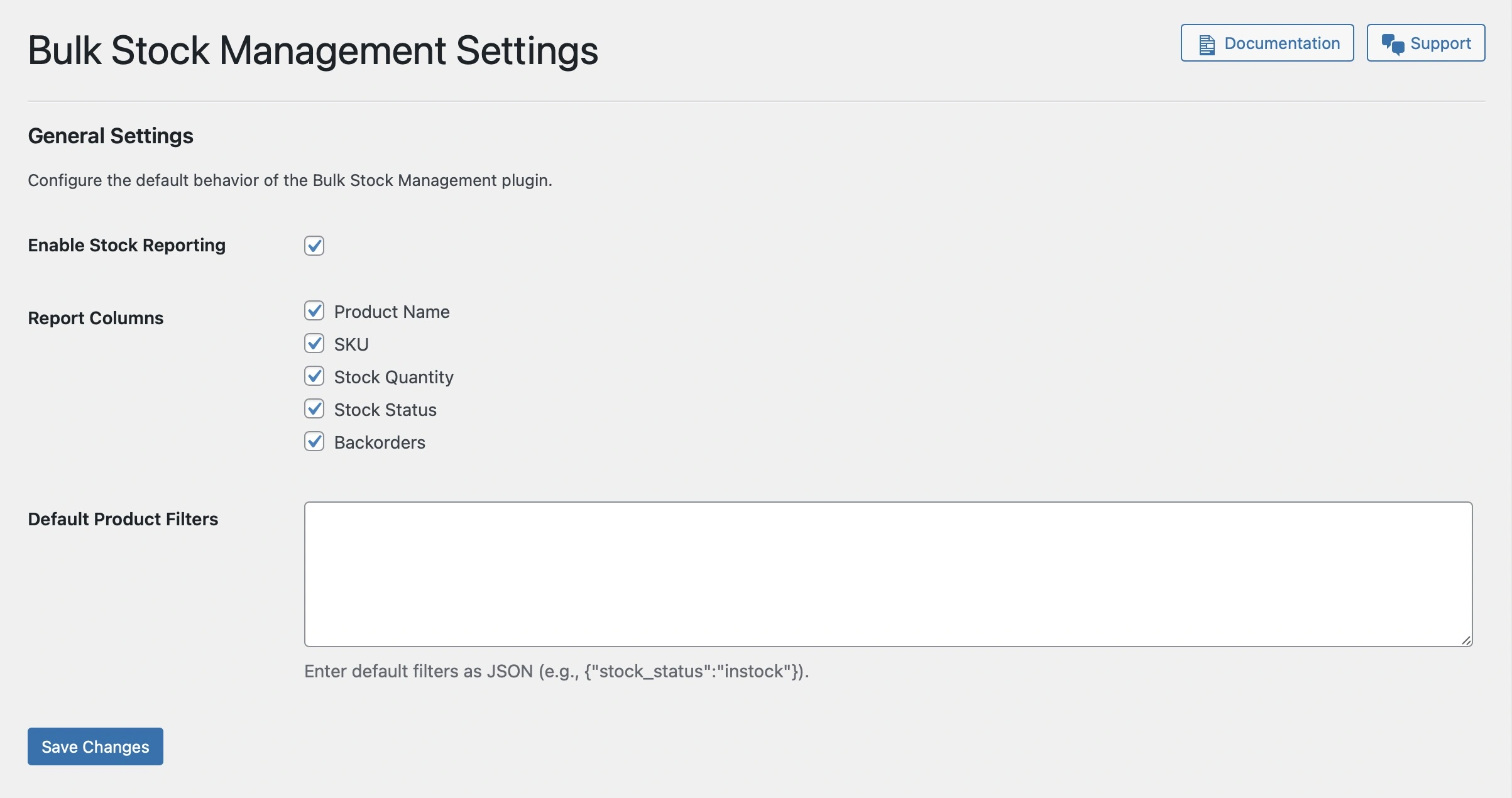 Bulk Stock Management for WooCommerce® \(free\) - Settings