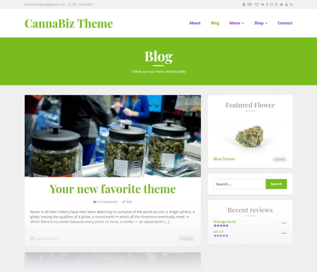 CannaBiz WordPress theme