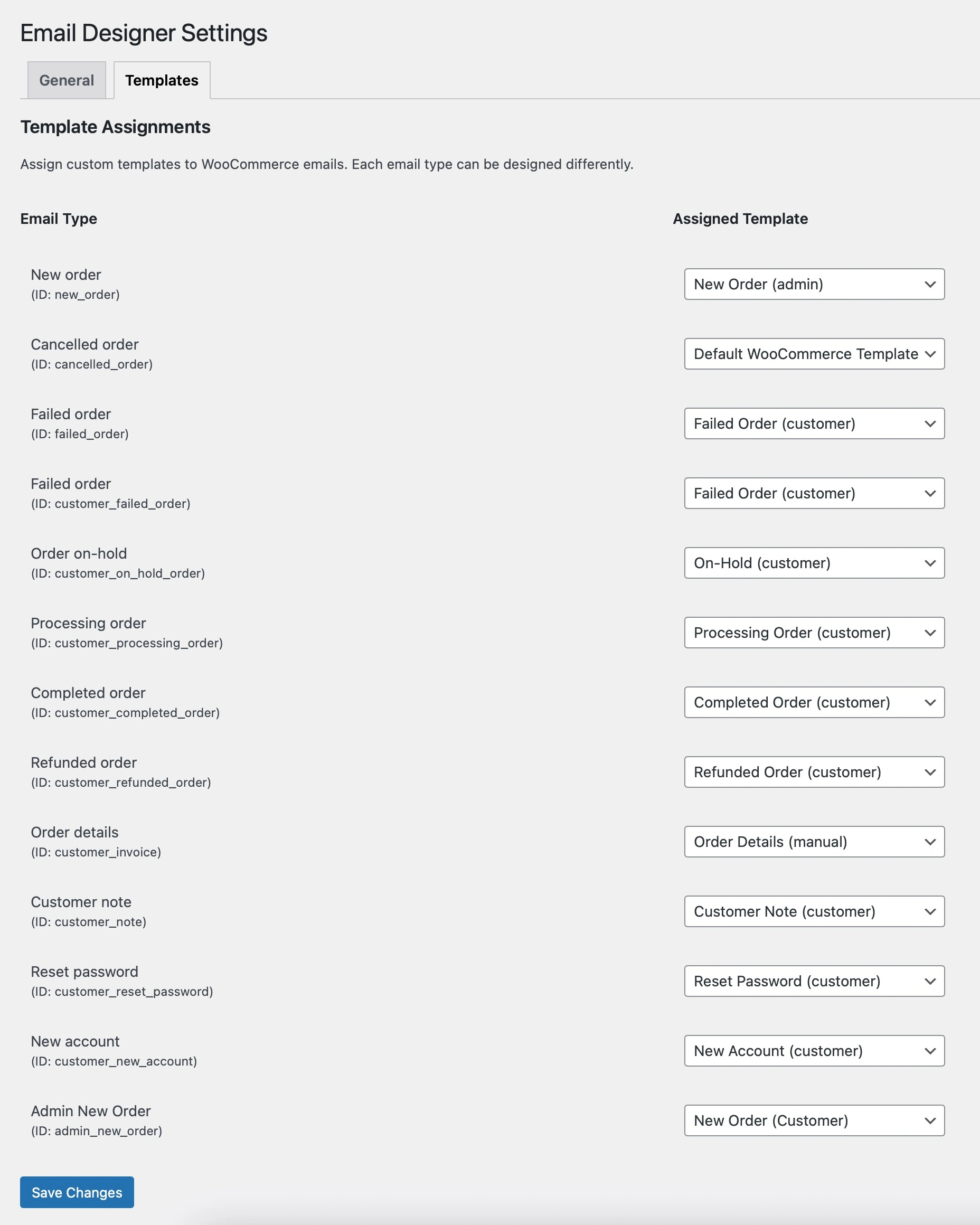 Email Designer Settings - Email Designer for WooCommerce®