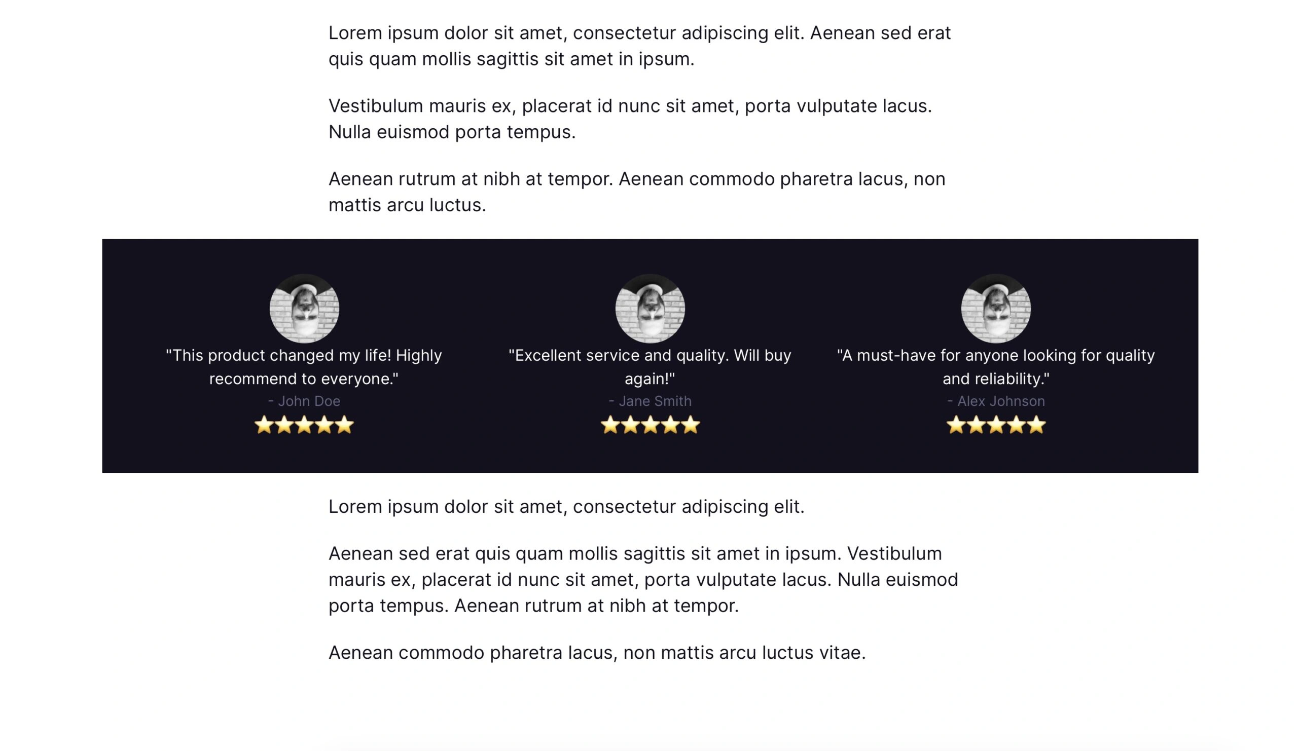 Pattern Pal - Testimonials Pattern example