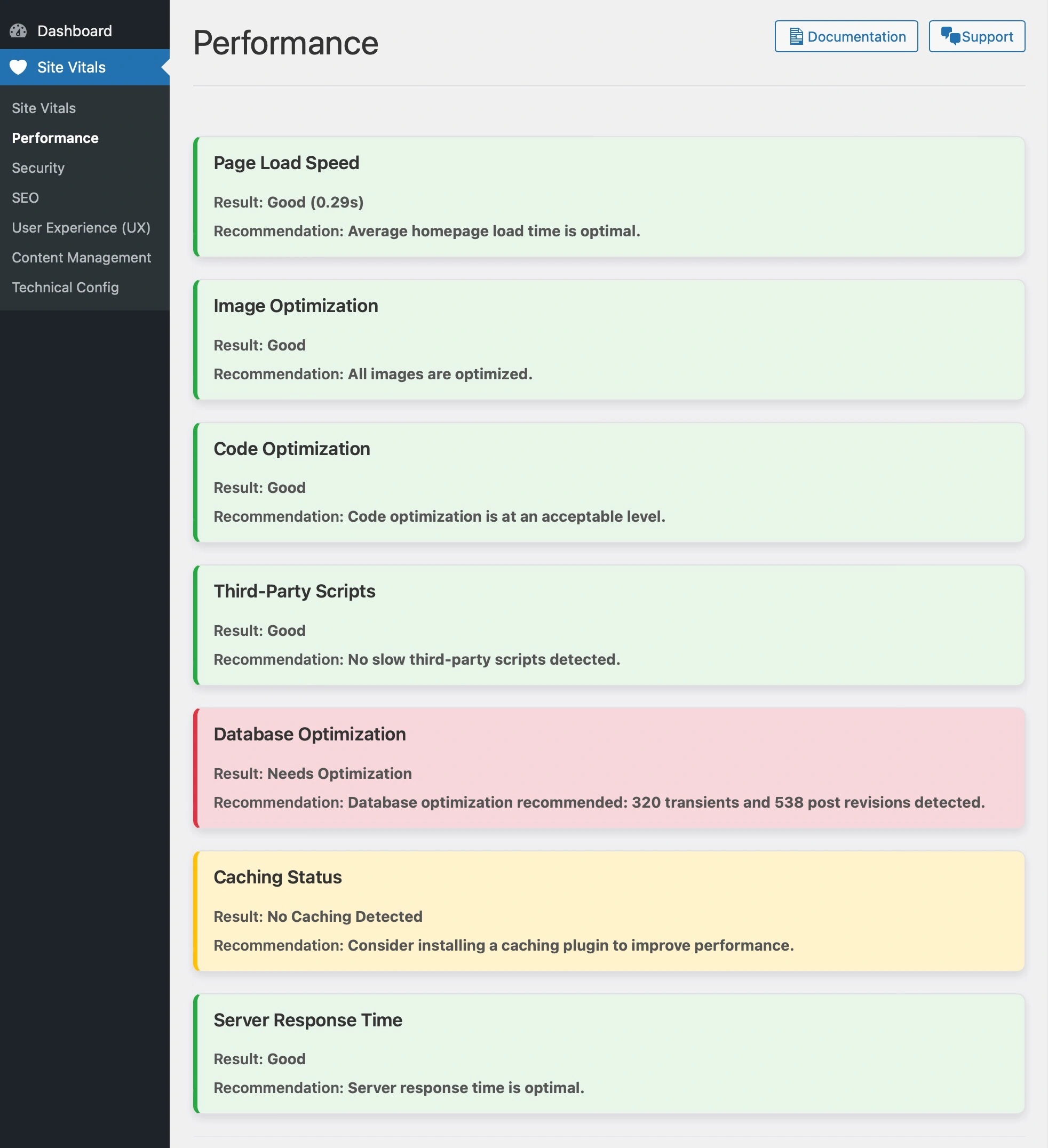 Site Vitals for WordPress® - Performance