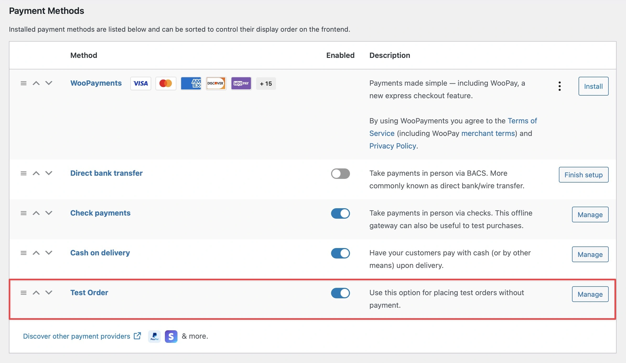 Test Orders for WooCommerce® Payment Methods