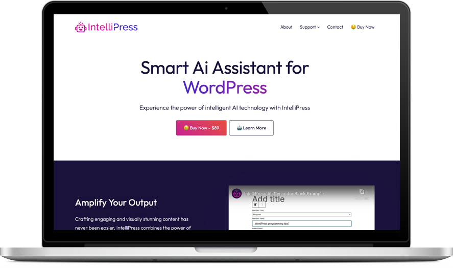 IntelliPress Ai Assistant for WordPress